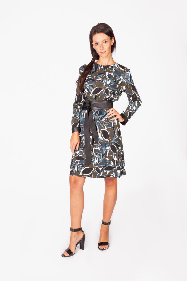 Knielanges Kleid mit Floralprint