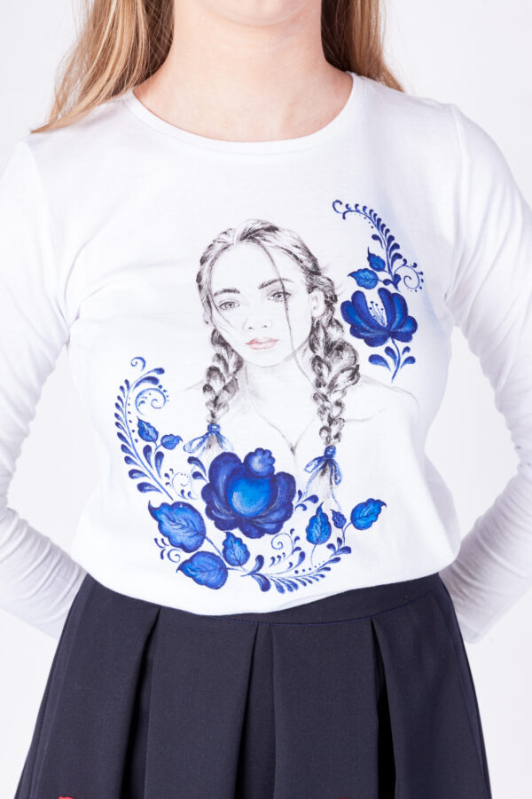 Langarmshirt / Artshirt (Handbemalt / Frau Gjel) – Bild 2