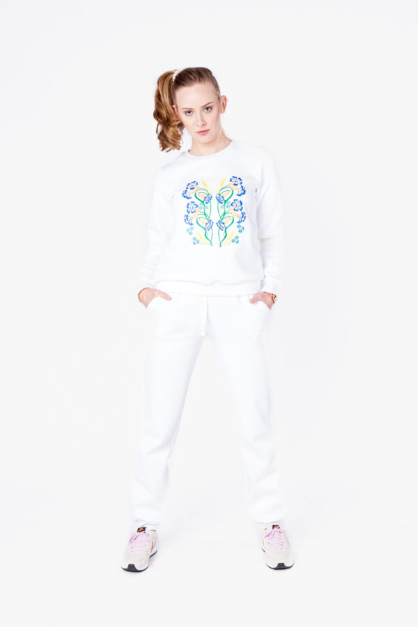 Sweatshirt mit Blumenstickerei