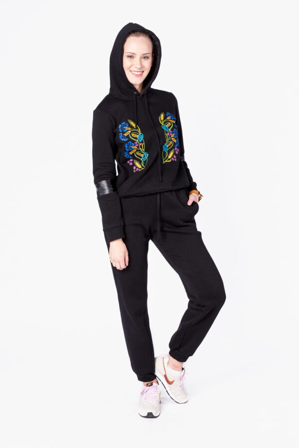 Kapuzenpullover  mit Blumenstickerei