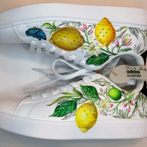 Handbemalte Damen Sneakers (Zitronen)