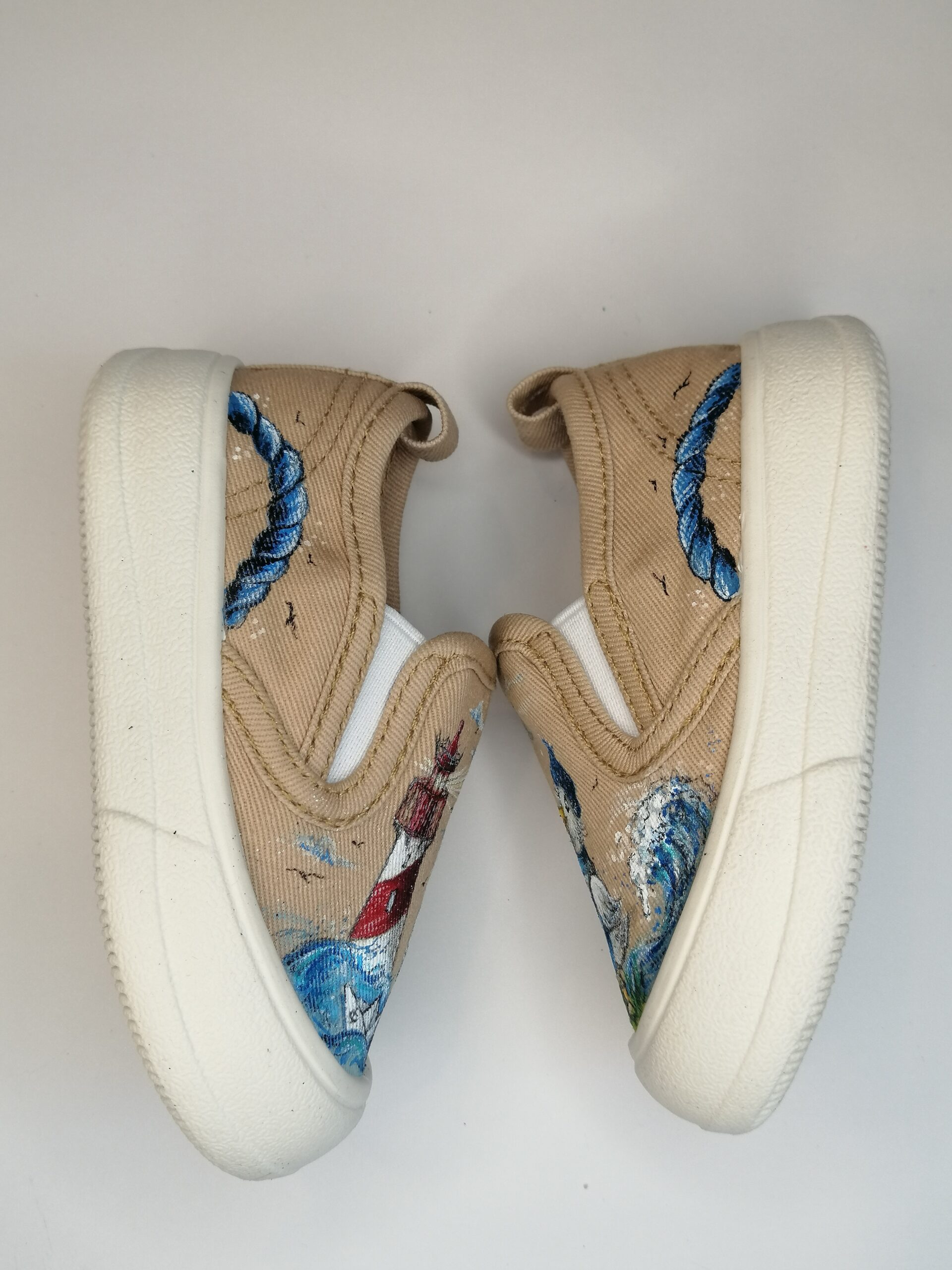 Handbemalte Kinderschuhe (Möwe) – Bild 4
